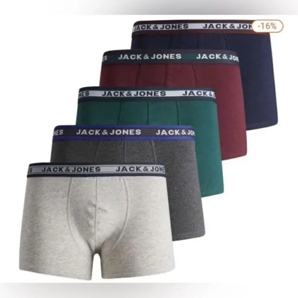 NWT Jack & Jones Men’s 5 Pack Boxer Briefs Different Colors - Size Large